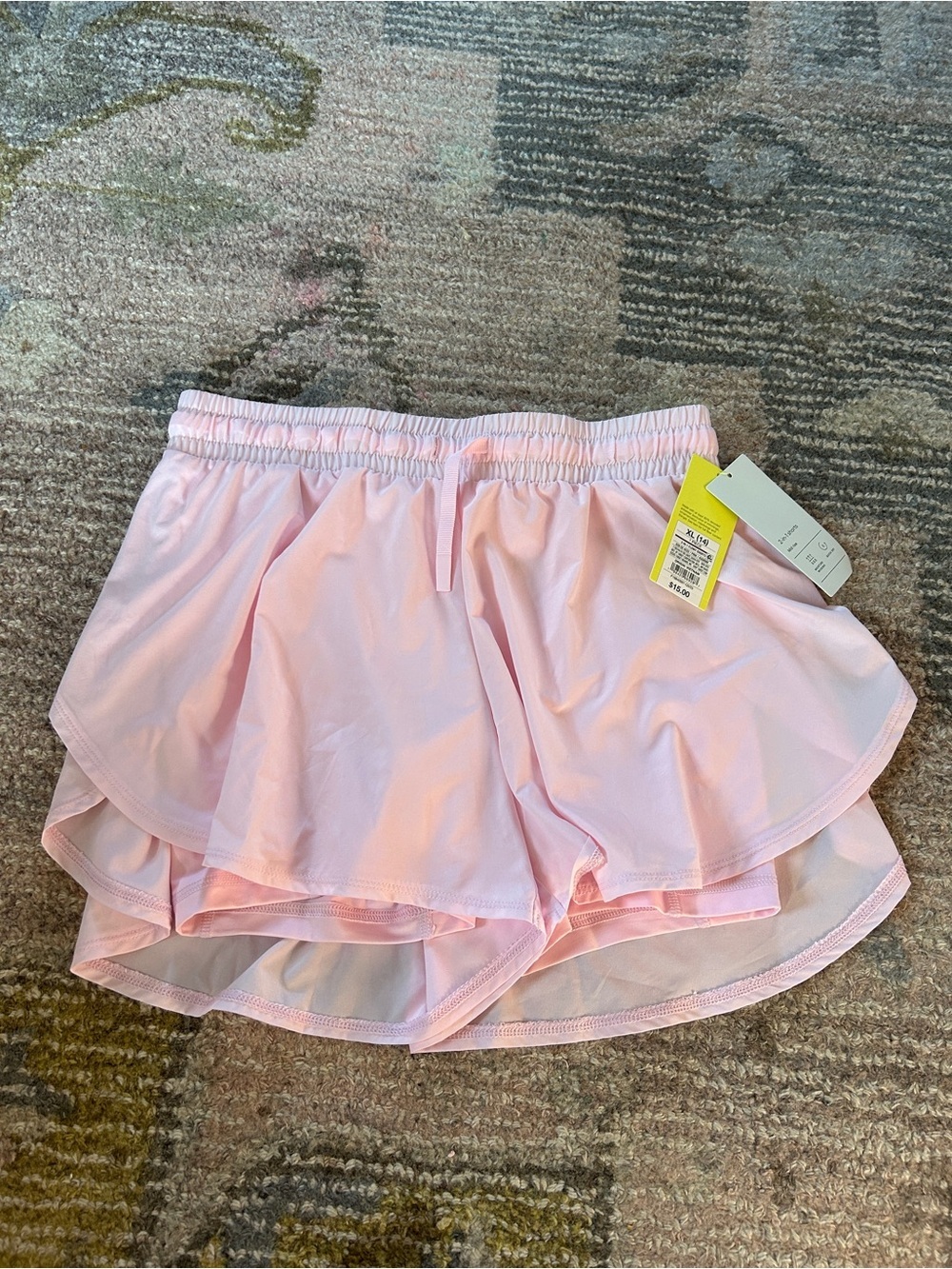 NWT Light Pink Women's Layered Athletic Shorts XL (14)
